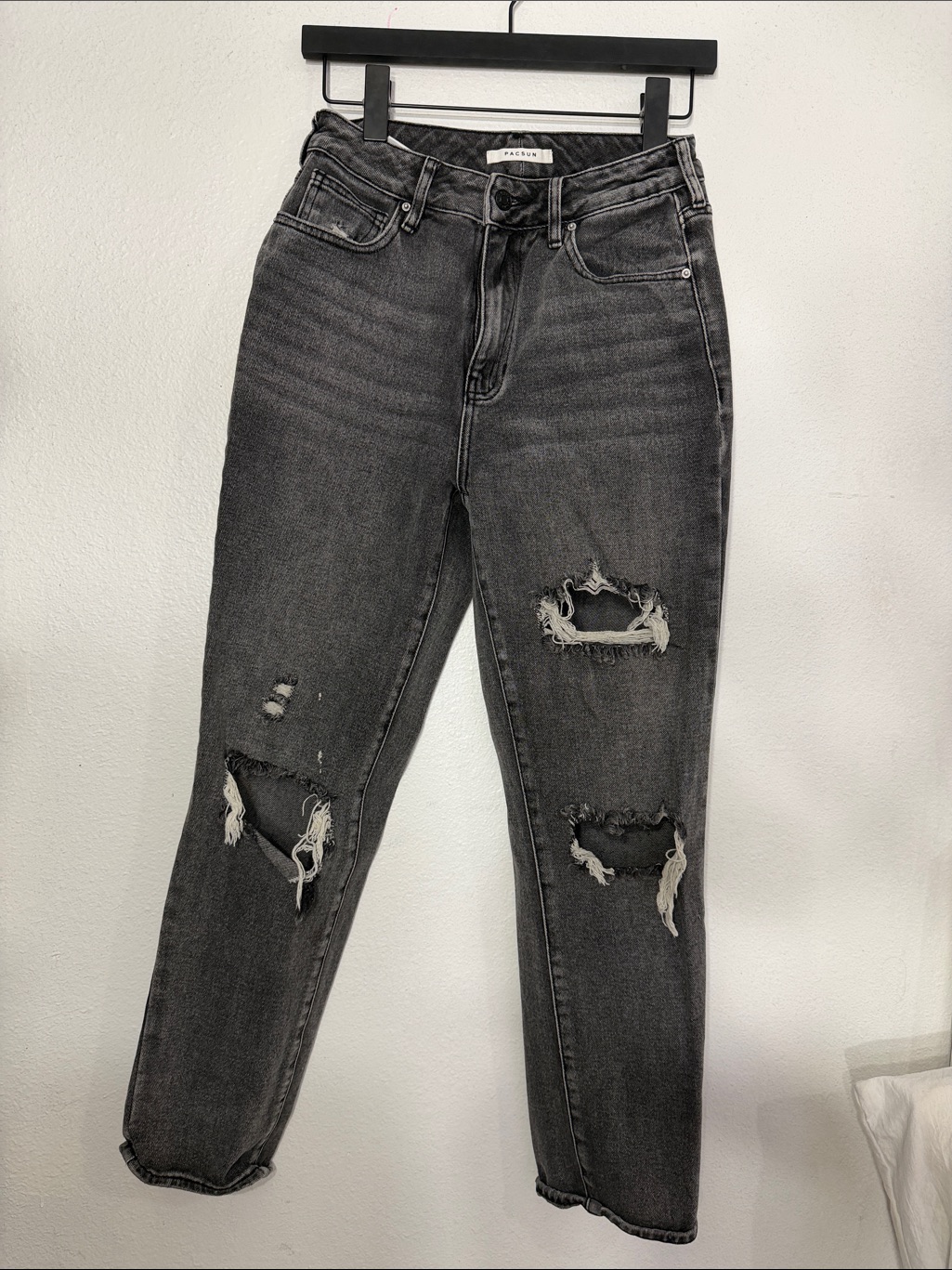 Pacsun Black Washed Distressed Boyfriend Jeans